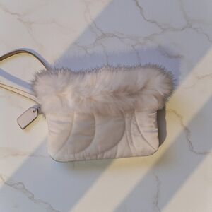 Coach Elegant Fur-Trimmed Wristlet